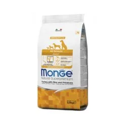 Monge Natural Superpremium Cane Secco All Breeds Adult Tacchino, Riso & Patate 2,5 Kg