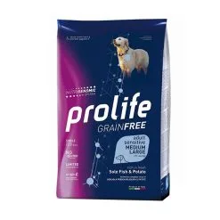 Prolife Cane Secco Grain Free Adult Sensitive Medium Large Sogliola E Patate 2.5 Kg