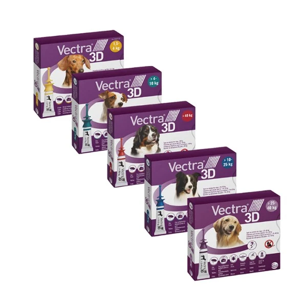 CEVA Vectra 3D Antiparassitario 3 Pipette Per Cani Taglia Piccola&Media&Grande - immagine 2